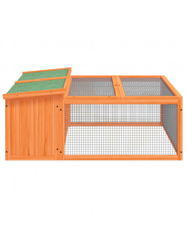 Conigliera Marrone 117,5x97x47,5 cm in Legno Massello di Pino