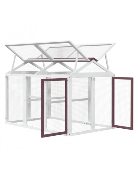 Box per Animali Moka 141x94x104 cm in Legno Massello di Pino