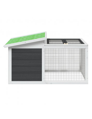 Conigliera Grigia 100,5x54x55 cm in Legno Massello di Pino