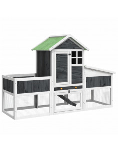 Conigliera Grigia 170x63x113 cm in Legno Massello di Pino 2