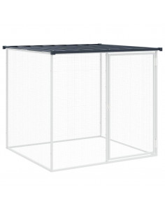 Gabbia Polli con Tetto Antracite 103x98x90 cm Acciaio Zincato 2