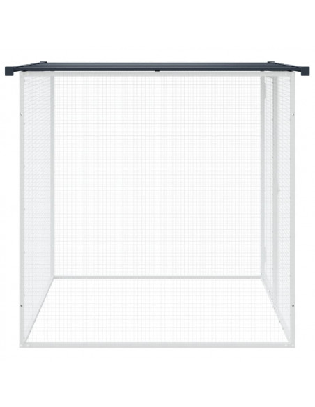 Gabbia Polli con Tetto Antracite 103x98x90 cm Acciaio Zincato