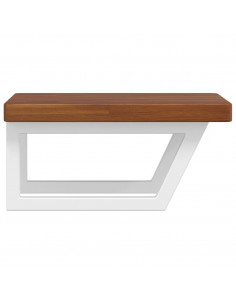 Ripiano a Parete per Lavabo in Acciaio e Massello di Rovere