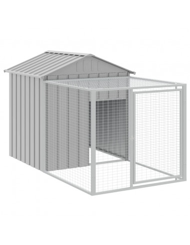 Pollaio Area Corsa Grigio Chiaro 117x201x123 cm Acciaio Zincato