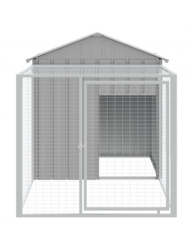 Pollaio Area Corsa Grigio Chiaro 117x201x123 cm Acciaio Zincato