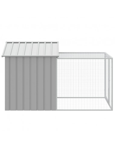 Pollaio Area Corsa Grigio Chiaro 117x201x123 cm Acciaio Zincato