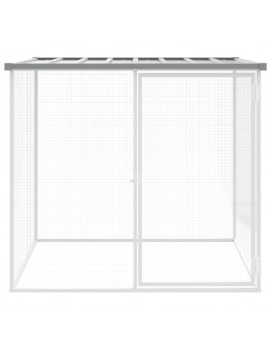 Gabbia Polli Tetto Grigio Chiaro 103x98x90 cm Acciaio Zincato