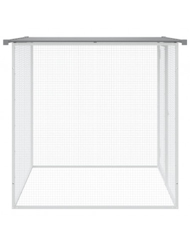 Gabbia Polli Tetto Grigio Chiaro 103x98x90 cm Acciaio Zincato