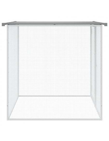 Gabbia Polli Tetto Grigio Chiaro 103x98x90 cm Acciaio Zincato
