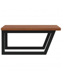 Ripiano a Parete per Lavabo in Acciaio e Massello di Rovere