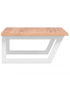 Ripiano a Parete per Lavabo in Acciaio e Massello di Rovere