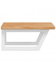 Ripiano a Parete per Lavabo in Acciaio e Massello di Rovere