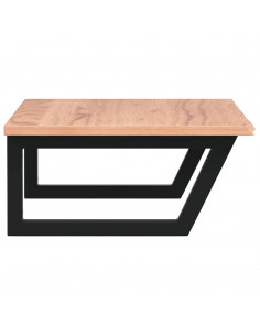 Ripiano a Parete per Lavabo in Acciaio e Massello di Rovere