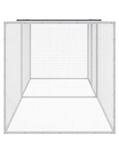 Gabbia Polli con Tetto Antracite 203x98x90 cm Acciaio Zincato