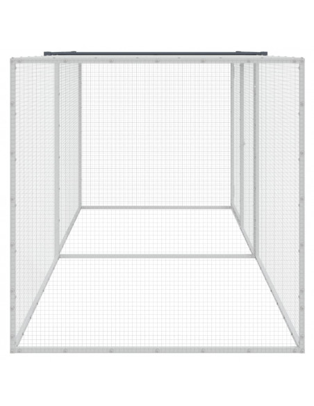 Gabbia Polli con Tetto Antracite 203x98x90 cm Acciaio Zincato