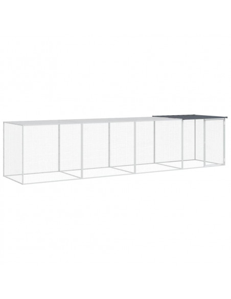 Gabbia Polli con Tetto Antracite 403x98x90 cm Acciaio Zincato