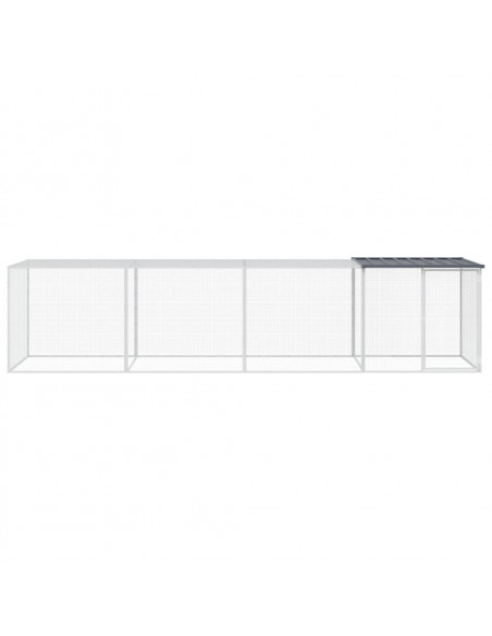 Gabbia Polli con Tetto Antracite 403x98x90 cm Acciaio Zincato
