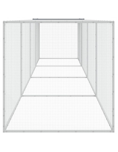 Gabbia Polli con Tetto Antracite 403x98x90 cm Acciaio Zincato
