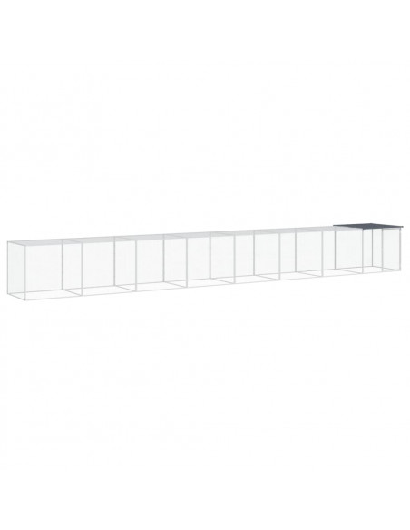 Gabbia Polli con Tetto Antracite 803x98x90 cm Acciaio Zincato