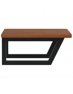 Ripiano a Parete per Lavabo in Acciaio e Massello di Rovere