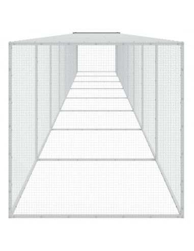 Gabbia Polli con Tetto Antracite 803x98x90 cm Acciaio Zincato