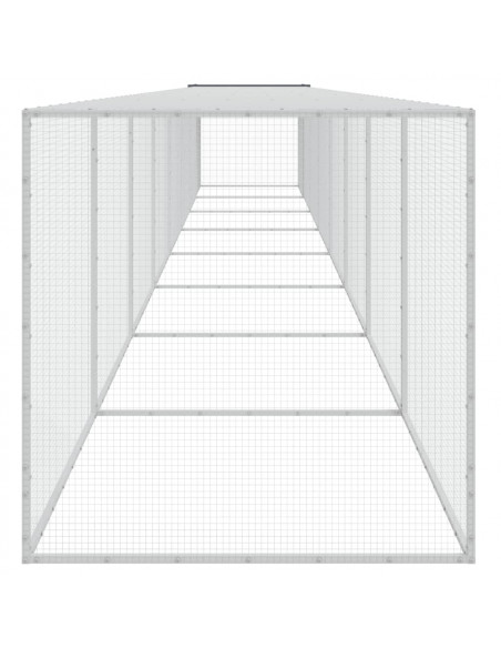 Gabbia Polli con Tetto Antracite 803x98x90 cm Acciaio Zincato