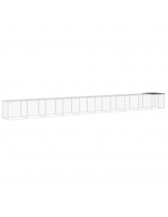 Gabbia Polli con Tetto Antracite 1003x98x90 cm Acciaio Zincato 2