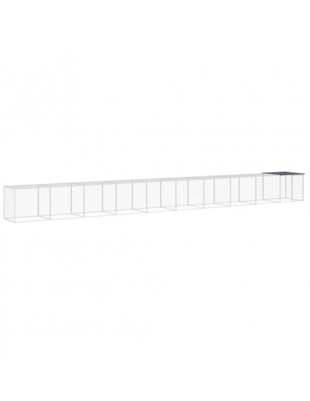 Gabbia Polli con Tetto Antracite 1003x98x90 cm Acciaio Zincato