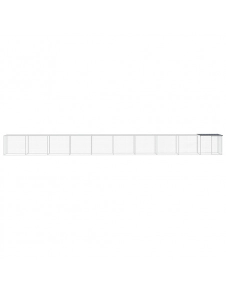 Gabbia Polli con Tetto Antracite 1003x98x90 cm Acciaio Zincato