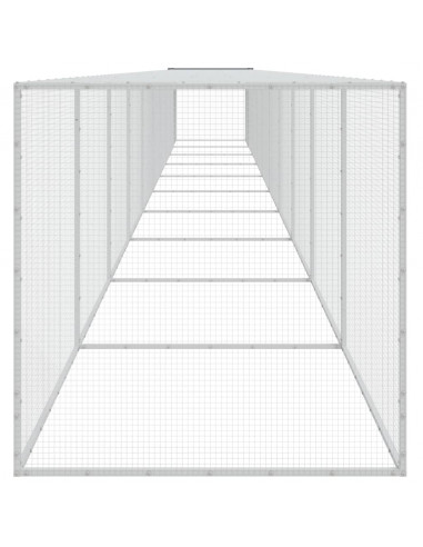 Gabbia Polli con Tetto Antracite 1003x98x90 cm Acciaio Zincato