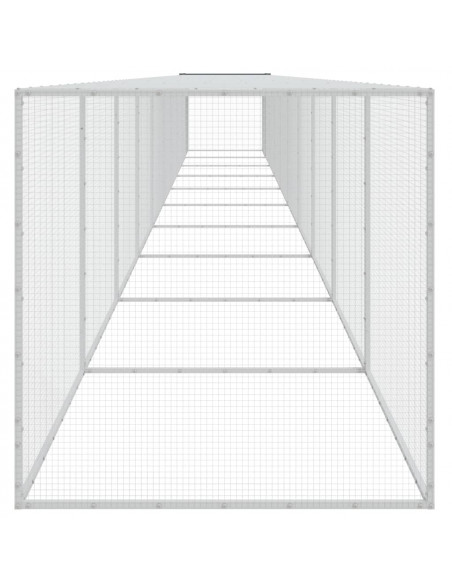 Gabbia Polli con Tetto Antracite 1003x98x90 cm Acciaio Zincato