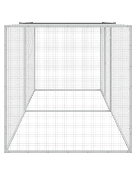 Gabbia Polli Tetto Grigio Chiaro 203x98x90 cm Acciaio Zincato