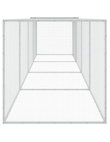 Gabbia Polli Tetto Grigio Chiaro 403x98x90 cm Acciaio Zincato