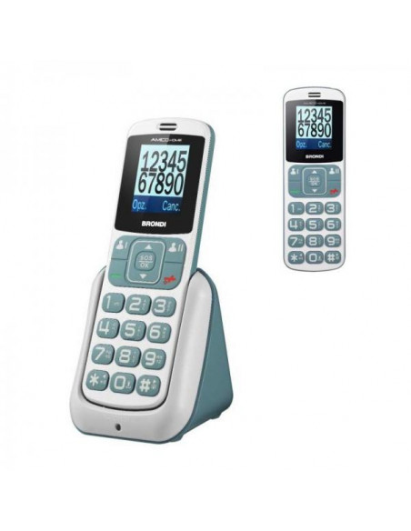 Brondi Amico Home 4,5 cm (1.77") Argento Telefono per anziani