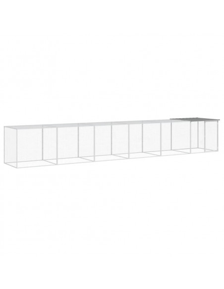 Gabbia Polli Tetto Grigio Chiaro 603x98x90 cm Acciaio Zincato