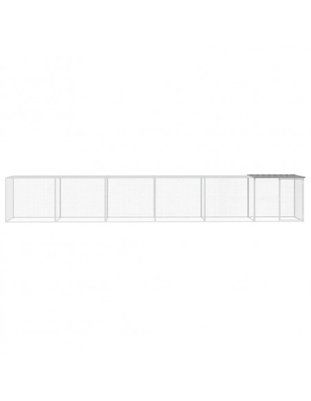 Gabbia Polli Tetto Grigio Chiaro 603x98x90 cm Acciaio Zincato