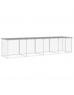 Gabbia Polli Tetto Grigio Chiaro 403x98x90 cm Acciaio Zincato 2