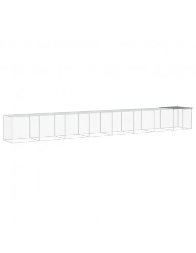 Gabbia Polli Tetto Grigio Chiaro 803x98x90 cm Acciaio Zincato