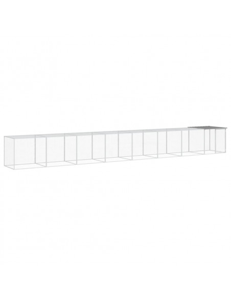 Gabbia Polli Tetto Grigio Chiaro 803x98x90 cm Acciaio Zincato