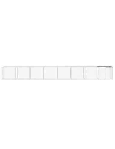 Gabbia Polli Tetto Grigio Chiaro 803x98x90 cm Acciaio Zincato