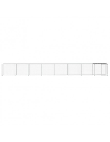 Gabbia Polli Tetto Grigio Chiaro 803x98x90 cm Acciaio Zincato