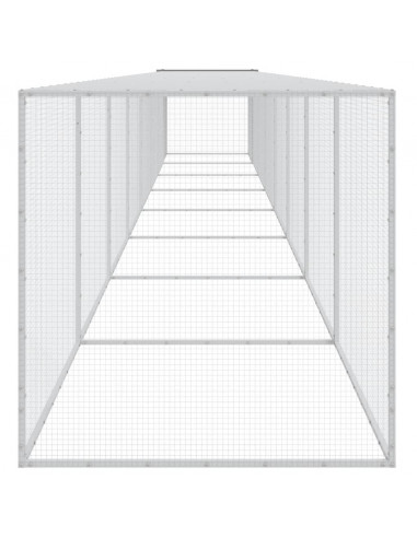 Gabbia Polli Tetto Grigio Chiaro 803x98x90 cm Acciaio Zincato