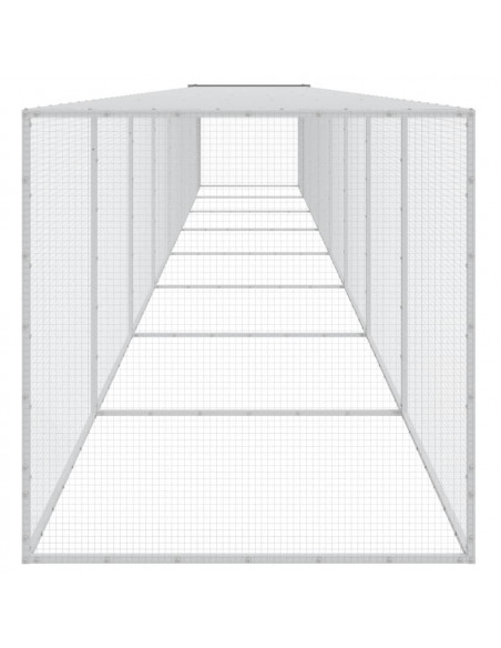 Gabbia Polli Tetto Grigio Chiaro 803x98x90 cm Acciaio Zincato