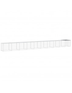 Gabbia Polli Tetto Grigio Chiaro 1003x98x90 cm Acciaio Zincato 2