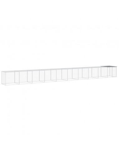 Gabbia Polli Tetto Grigio Chiaro 1003x98x90 cm Acciaio Zincato