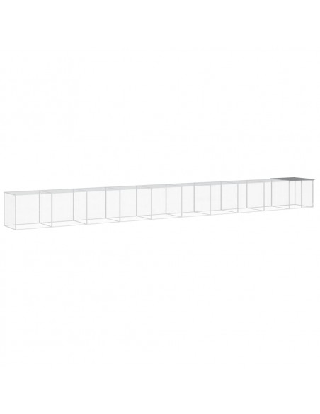 Gabbia Polli Tetto Grigio Chiaro 1003x98x90 cm Acciaio Zincato