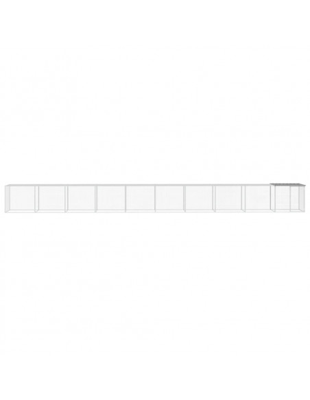 Gabbia Polli Tetto Grigio Chiaro 1003x98x90 cm Acciaio Zincato
