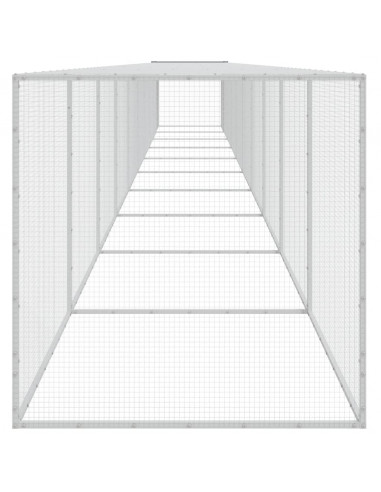 Gabbia Polli Tetto Grigio Chiaro 1003x98x90 cm Acciaio Zincato