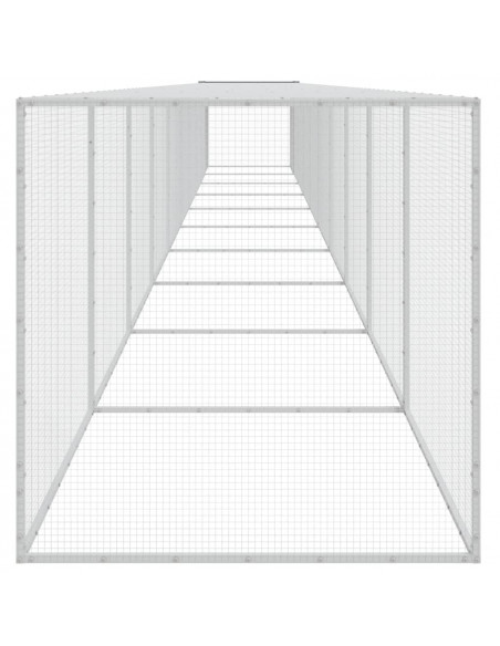 Gabbia Polli Tetto Grigio Chiaro 1003x98x90 cm Acciaio Zincato