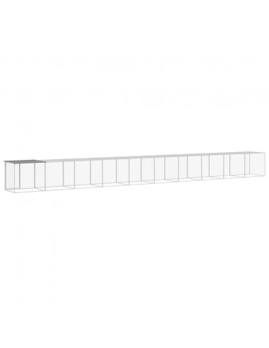 Gabbia Polli Tetto Grigio Chiaro 1003x98x90 cm Acciaio Zincato